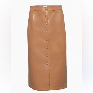 Aritzia vegan leather tan pencil skirt